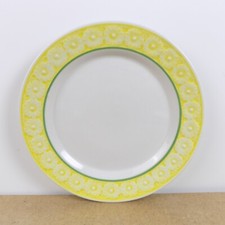 4 Mottahedeh Ceramic Salad Plates Hand Painted Portugal Sculpted Yellow Flower picture