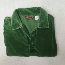 Vintage Sears SportsWear Velour Polo Shirt Mens XL Green Collared Pullover 70s picture