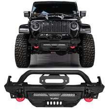 Vijay For 2020-2025 Jeep Gladiator JT Steel Front Bumper with Lights & D-Ring picture