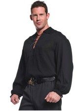 Men's Seven Seas Pirate Black Costume Shirt Large 42-46 picture