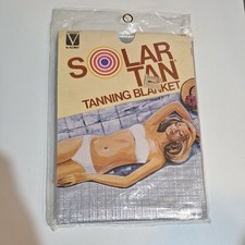 NIP Vintage Vogue By Glemby Solar Tan Tanning Blanket  Silver Reflective 36 X 72 picture