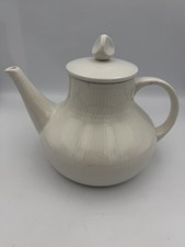 Vtg Hertha Bengtson for Rörstrand Porcelain Rosmarin Teapot White Glaze 1960's picture
