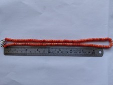 Antique Natural Coral Beads Necklace With Silver Clasp picture