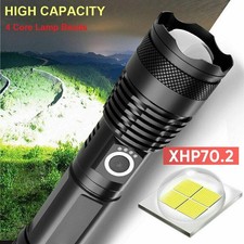 Super Bright Powerful Flashlight XHP70.2 Rechargeable Zoom Torch picture