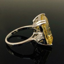 Citrine Ring Sterling Silver Ring, yellow citrine, large Engagement Ring gift picture