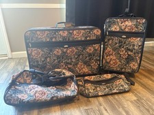 1990s jaguar vintage floral luggage 4 piece set picture