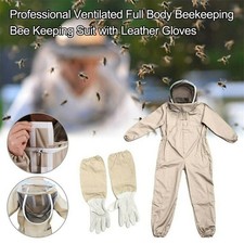 XXL Full Body Beekeeping Suit Ventilated Veil Hood Beekeeper Outfit with Gloves picture