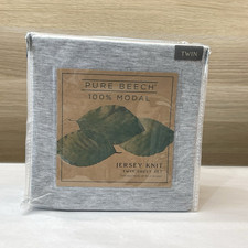 Pure Beech Modal Jersey Knit Twin Sheet Set Grey Soft HTF Discontinued NIP picture