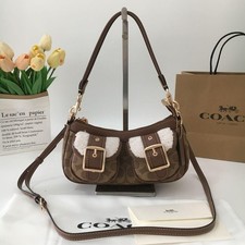 COACH Ashton Baguette In Signature Canvas Tan/Natural CY700 Outlet picture