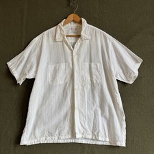 Vintage 60s Pilgrim Woven Short Sleeve Loop Camp Collar Dan River Dual Pocket XL picture