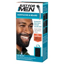 JUST FOR MEN Mustache & Beard Dye, Keratin, Black M-60 (1 Pack) | Mustache & picture