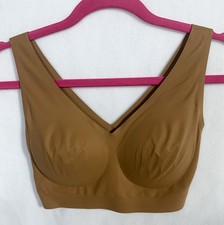 Soma Embliss Bralette Brown Sz Large Soft Pull On Wide Band Wireless Support NWT picture