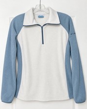 Vintage Columbia Fleece Quarter Zip Pullover Blue & Cream Colorblock large picture