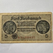Germany 5 Reichsmark Banknote, Circulated, Uncertified, Ungraded A11258487 picture