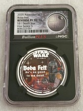2025 S$1 Ascension Star Wars Boba Fett + Death Star NGC Reverse PF70 / 70 picture