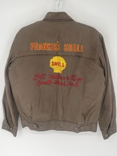Vtg 60s Frankie’s SHELL Gas Station Attendant Mechanic Work Jacket Embroidered picture