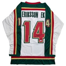 Autographed/Signed Joel Eriksson Ek Minnesota White Hockey Jersey BAS COA picture