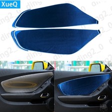 6Pcs Blue Carbon Fiber Interior Door Panel Cover Trim For Chevrolet Camaro 10-15 picture