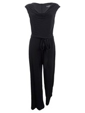 Connected Women's Cowl-Neck Wide-Leg Jumpsuit (10, Black) picture