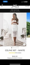 JAUS Celine White Lace 2-Piece Off-Shoulder Set M Party Top & Skirt picture