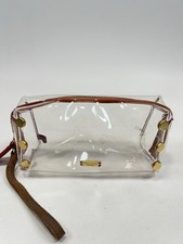 HAMMITT Purse/Makeup Clear Bag with Wristlet Strap Accents & Gold Hardware picture