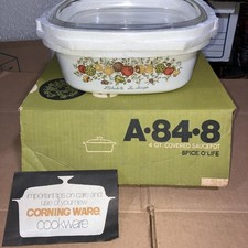 Vintage 1970’s Corning Ware 4 QT Spice O' Life A-84-8 Covered Saucepot NEW picture
