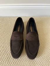 Allen Edmonds Mercer Street Brown Suede Loafers 12D picture