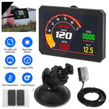 Car Truck Digital OBD2 Real-Time RPM MPH Overspeed Alarm HUD Gauge Speedometer picture