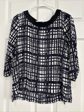 MADEWELL Mulberry Silk Top Women’s Geometric Boxy Abstract Lightweight Sz Small picture