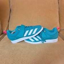 Size 11.5 Adidas Powerlift 5 Weightlifting Shoe Teal Pink White Men's JP9877 NEW picture