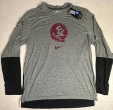 Nike Florida State Seminoles Dri-FIT Shirt Men's XL Gray Long Sleeve On Field picture