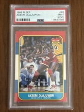 1986-87 Fleer - Hakeem Olajuwon #82 (RC) PSA 9 Mint OC picture