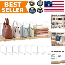 Elegant 8-Pack Clear Acrylic Shelf Dividers for Organized Storage Solutions picture