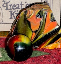 😎Akro Indian Blanket Corkscrew Marble-NM+.80W/Matching “Dug”Akro Cullet 🤯 picture
