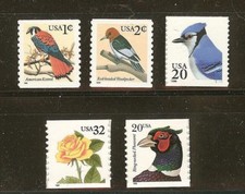 US Scott # 3044, 3045, 3053, 3054, & 3055 Set of 5 Flora & Fauna MNH picture