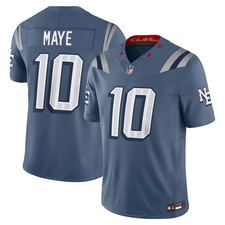 NWT Men's Patriots Storm Blue Collection Stitched Jersey 10# Drake Maye picture