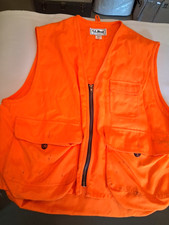 Pre Owned L L BEAN Vintage Hunter Orange/Brown Hunting Vest Mens XL Made In USA  picture