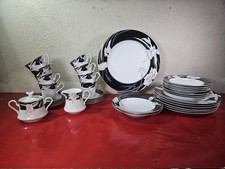 Vintage Mikasa Fine China Charisma Black L9050 - Set  picture