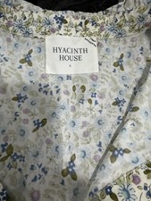 Tuckernuck Hyacinth House Women's Floral Cream Blouse Large Puff Sleeve NwOT L picture