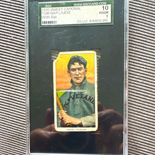 1910 Sweet Caporal T206 #236 Nap Lajoie With Bat Cleveland SGC 10 Poor 1 picture