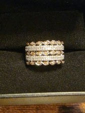 Exquisite .50 CT Size 7 Champagne & Clear Diamond Ring picture
