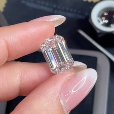 CERTIFIED EMERALD CUT 5x3mm LOOSE MOISSANITE STONE WHITE D COLOR VVS1 GEMSTONE picture