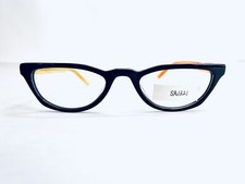 New Custo Reader Eyeglasses Cat Eye Black Yellow Orange Lucite 47 17 135 picture
