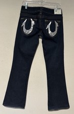 Vtg True Religion Jeans Womens 27 Bobby Bootcut Flare Stretch Denim USA 29x31 C6 picture