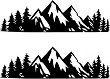 2PCS Snow Mountain Tree Stickers for Car, 7