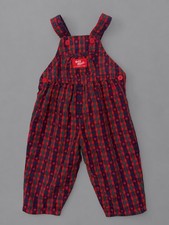 Vintage Oshkosh 90's RARE 18M Vestbak Plaid Apple Overalls Made in USA picture