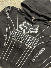 Supreme x Fox Racing Zip Hooded Sweatshirt Black Size XL picture