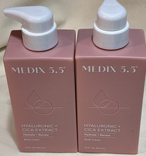 2 Pack MEDIX 5.5 HYALURONIC + CICA EXTRACT Hydrate Renew BODY CREAM 15 oz ea. picture