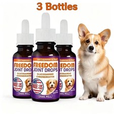 3 PACK Freedom Joint Drops For Dogs,Glucosamine, & Chondroitin, 30Ml Dropper,US picture