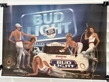 1991 Bud Light JAGUAR RACING Pit Crew Vintage Beer Promo Poster 20 X 14 picture